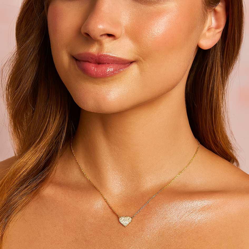 Collar Corazón Alana con Cristal de Austria baño en Oro-4