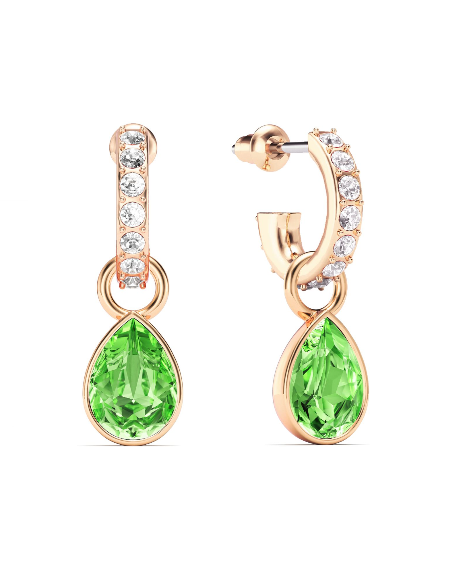 Aros colgantes PetiteTeardrop Peridot con cristales de Swarovski-0