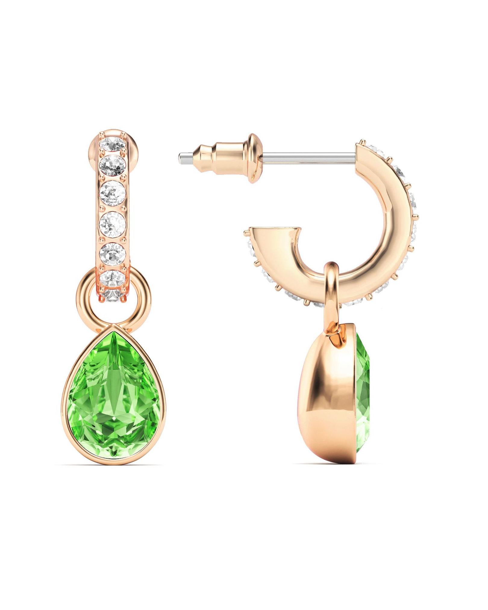 Aros colgantes PetiteTeardrop Peridot con cristales de Swarovski-1