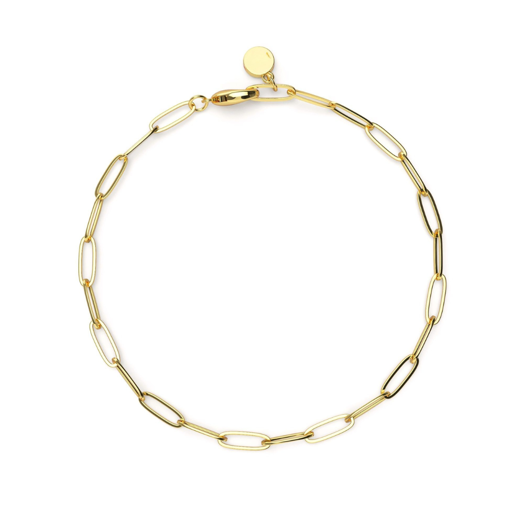 Pulsera Eslabones Apilable Baño Oro Hipoalergénica Ajustable 18 cm-0
