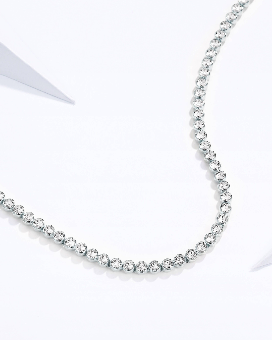 Collar Tennis Plateado con Cristales de Swarovski de Austria – Brillo sin límites-2