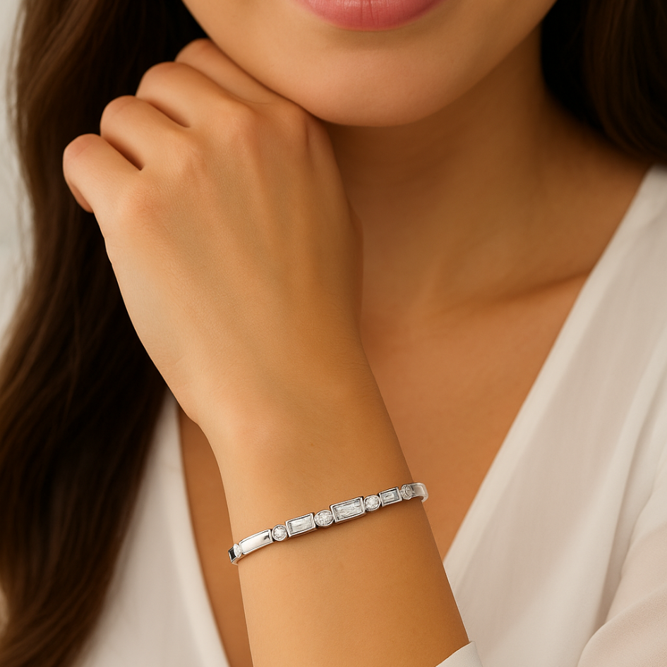 Pulsera Código Morse I Love You con cristal de Swarovski-4