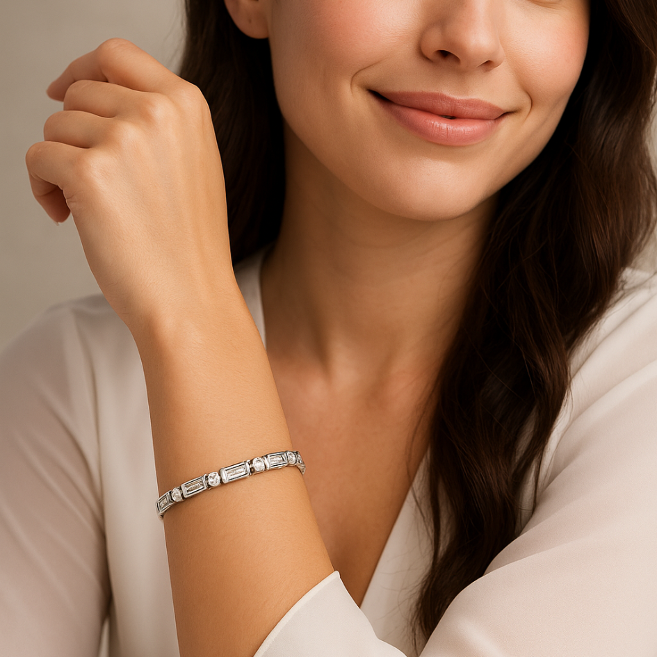 Pulsera Código Morse I Love You con cristal de Swarovski-4