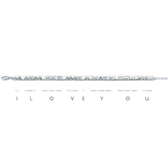 Pulsera Código Morse I Love You con cristal de Swarovski-6