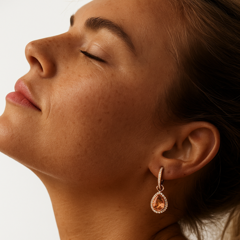 Aros Eternity con Cristal de Austria Melocotón en baño Oro Rosa - Aros y Charms Versátiles -5
