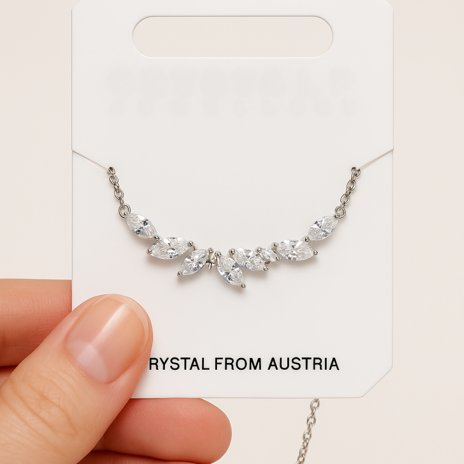 Collar Grand Louison con Zirconia Cúbica Transparente Rodinado.-2