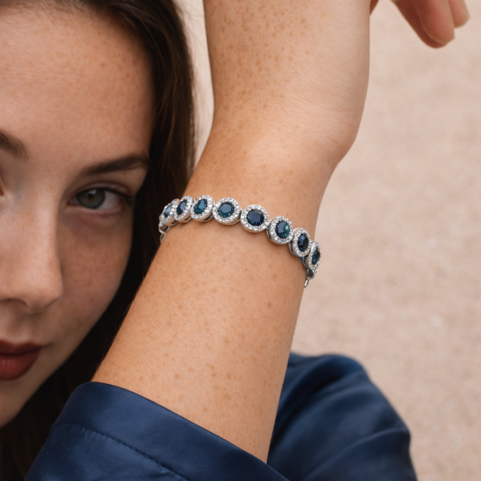 Pulsera Angelical Azul Montana con cristales de Swarovski de Austria-2