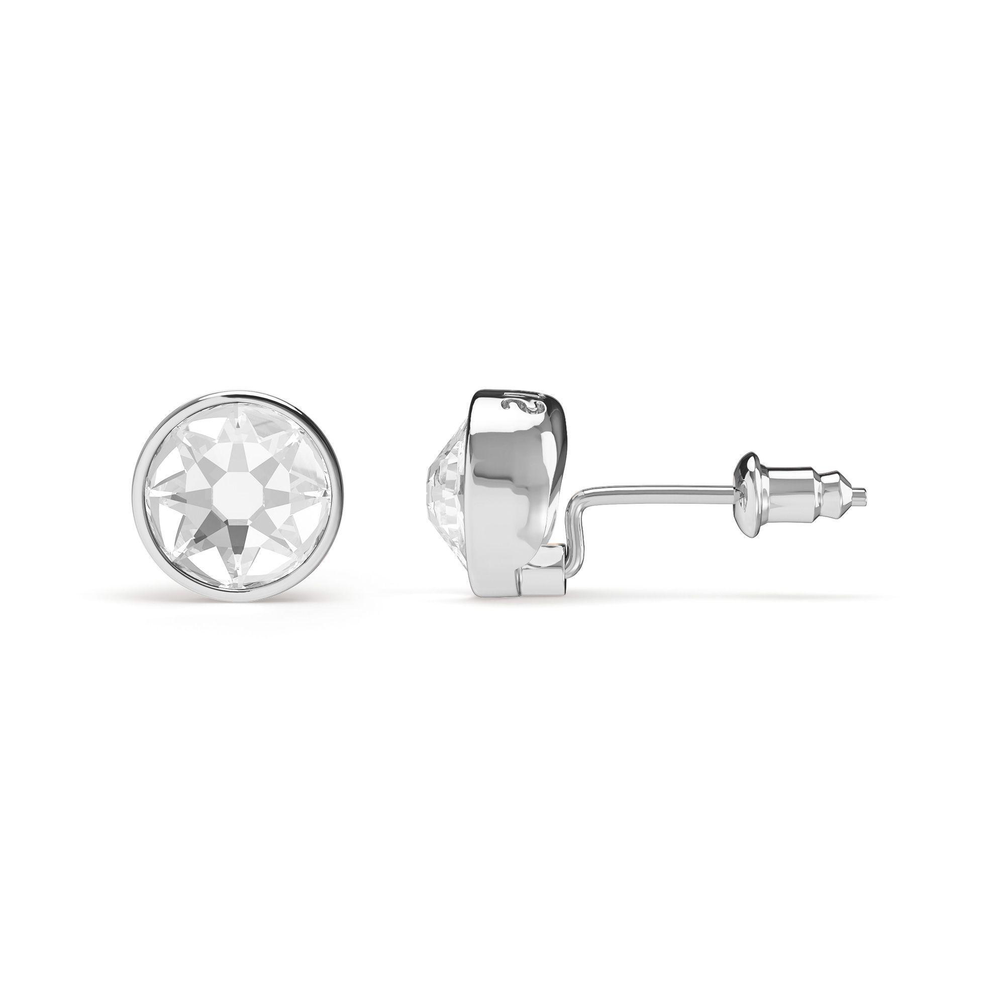 Aros Mix Stud Carrier cristal Transparente baño en rodio-0