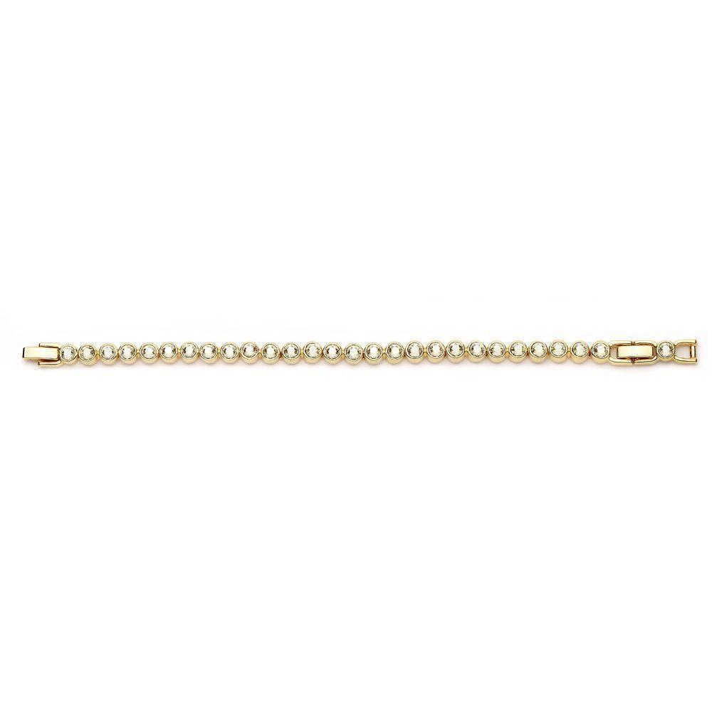 Pulsera Tennis Mujer Oro Golden Shadow con Cristales de Austria | Hipoalergénica-1
