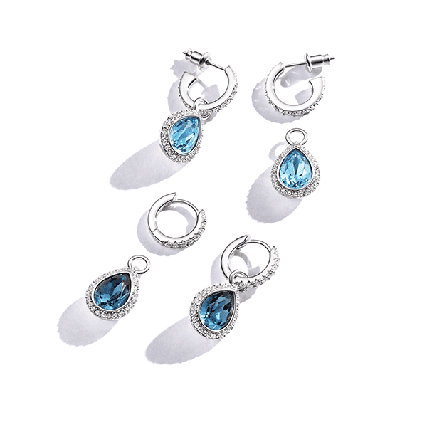 Aros colgantes Angelic Pear Drop  con cristal de Austria en plata-2