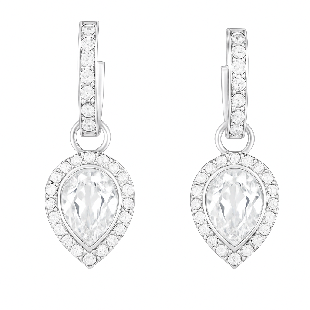 Aros colgantes Angelic Pear Drop  con cristal de Austria en plata-7