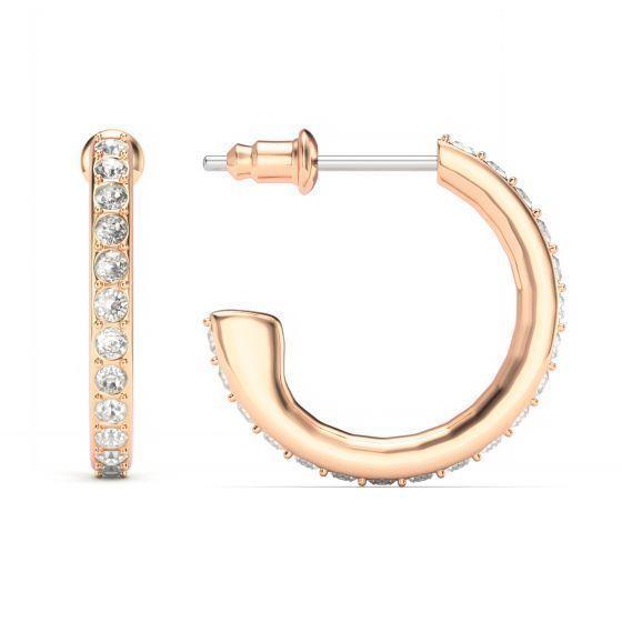 Argollas Oro 18 mm con Cristales Pavé – Aros Mujer Elegantes Hipoalergénico- Regalo Día de la Madre-6