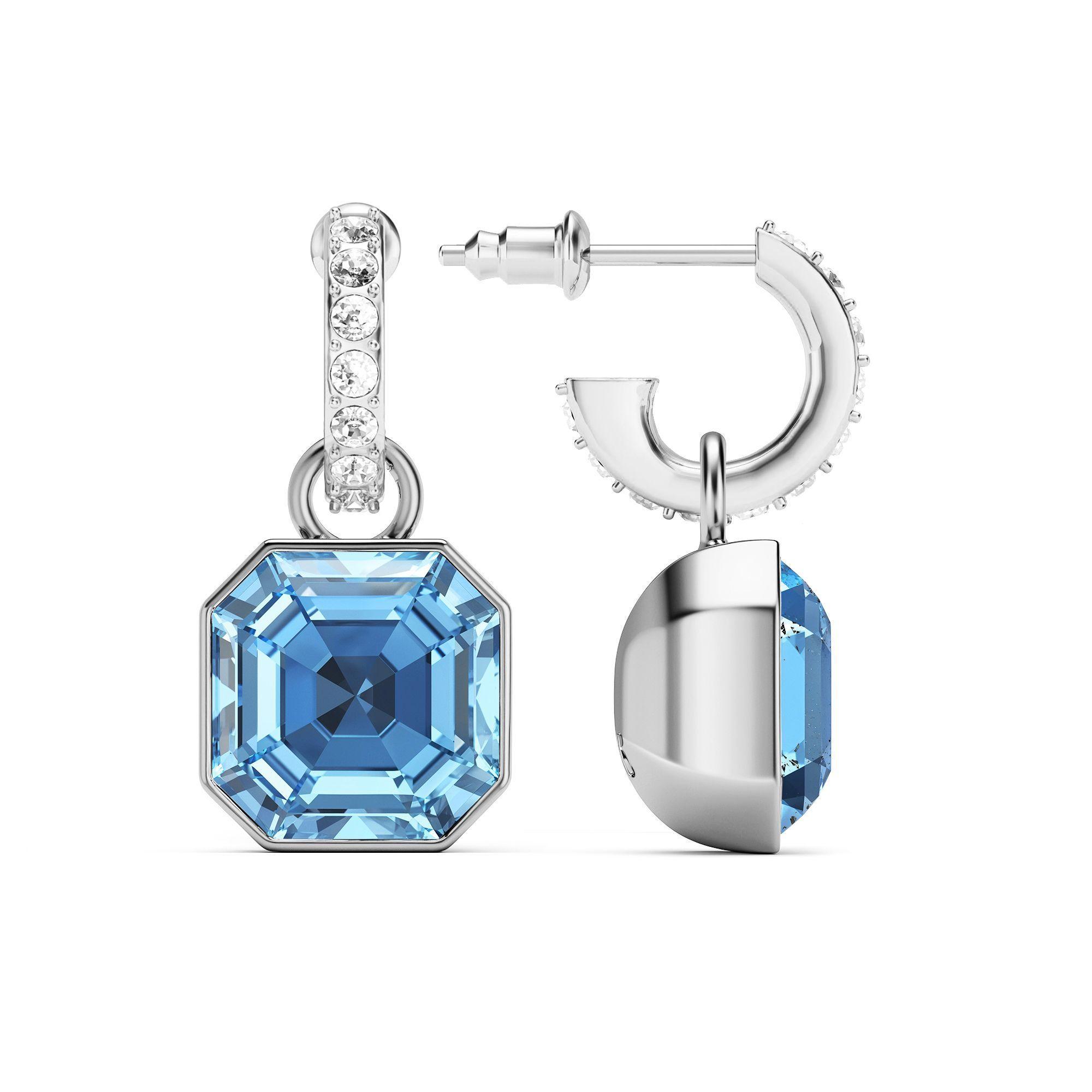 Pendientes con Cristales Asscher Light Bañados en Rodio -1