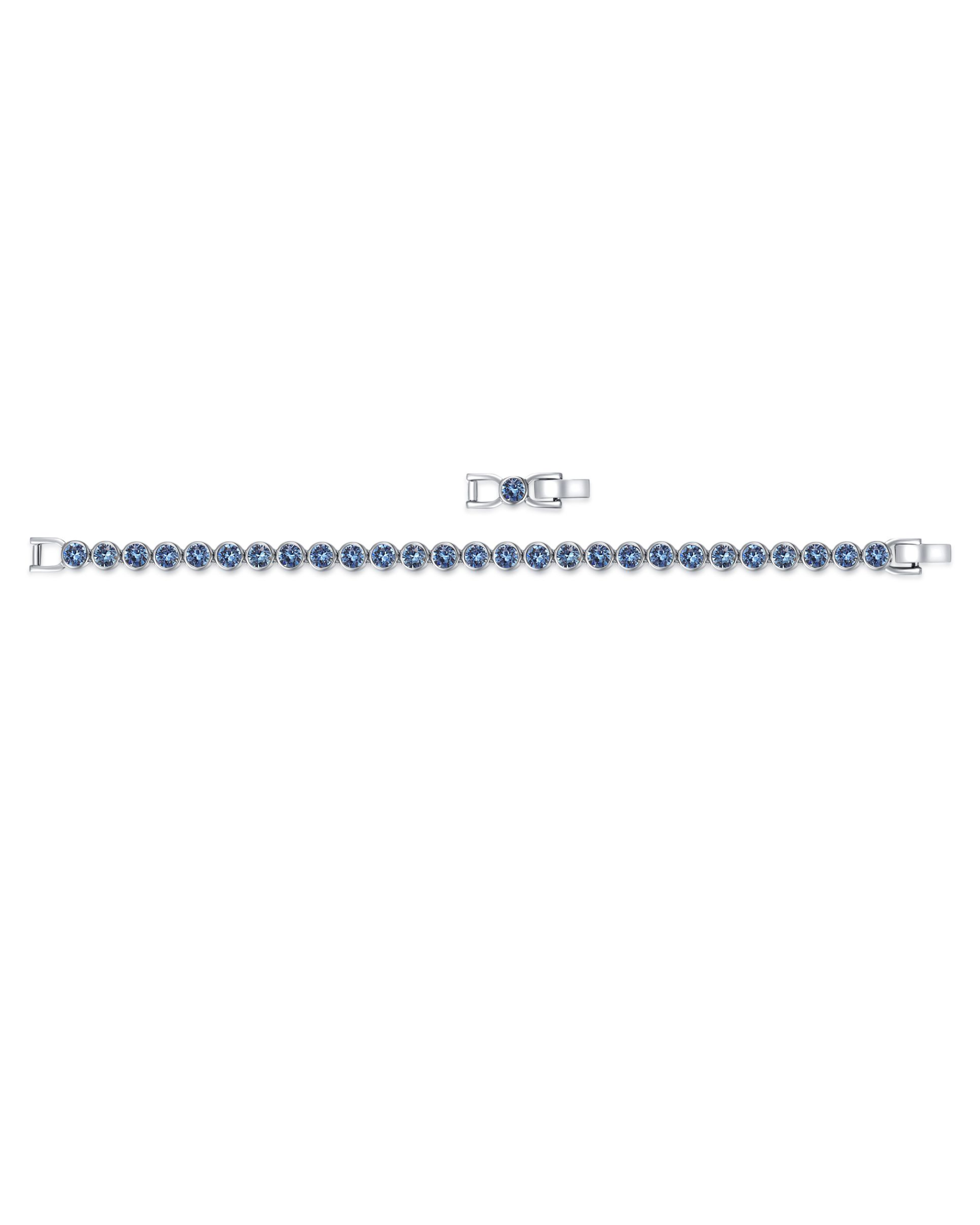 Pulsera Tennis con cristales de Swarovski Denim Blue en Rodio-1
