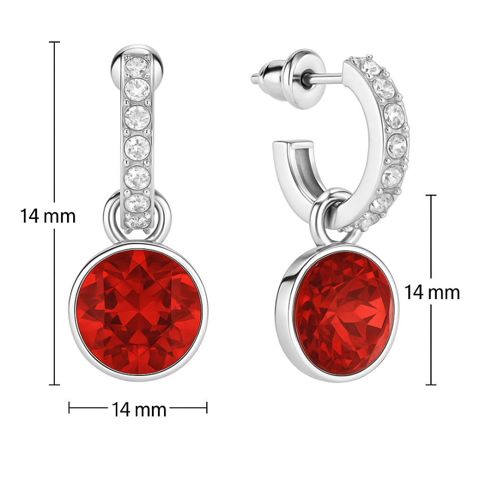 Argollas y Charms de Cristal de Austria Light Siam Look Versátil -4