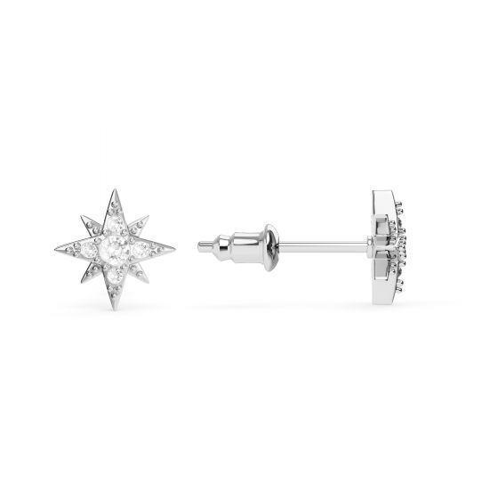 Pendientes Estrella de 8 Puntas con Cristales de Austria genuino y Baño en rodio-1