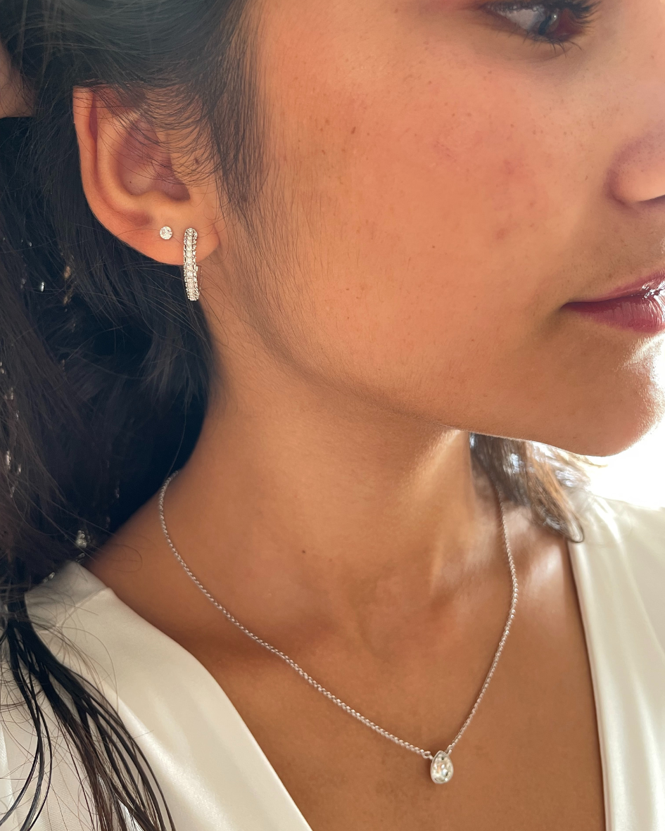 Collar Teardrop con Cristal de Austria transparente-3