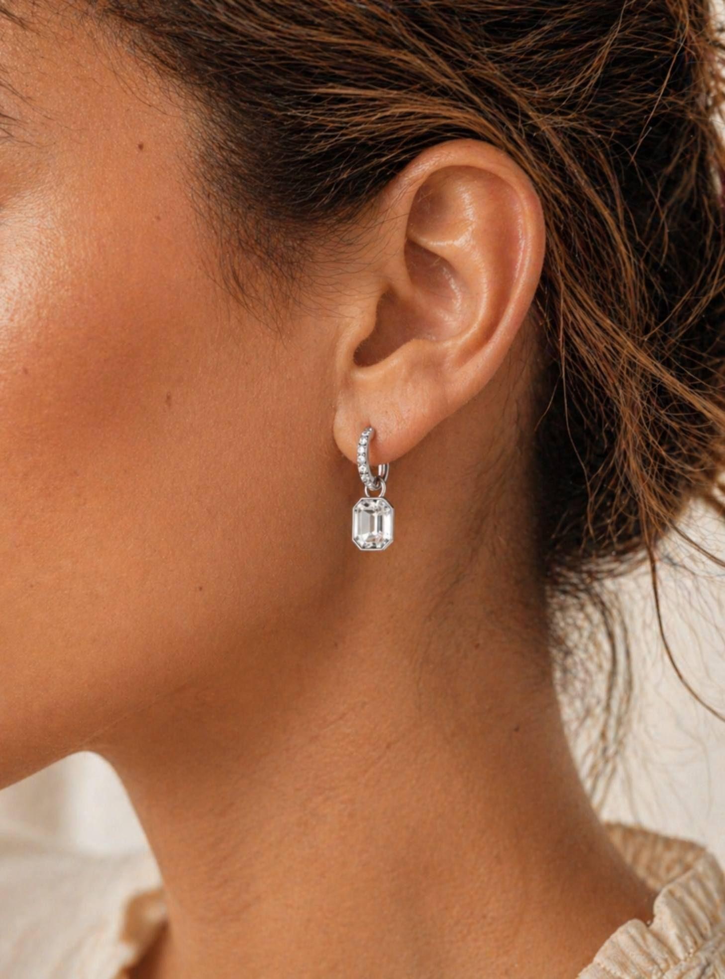 Pendientes Octagon Eternity  Elegancia Moderna con Cristales Austriacos -5
