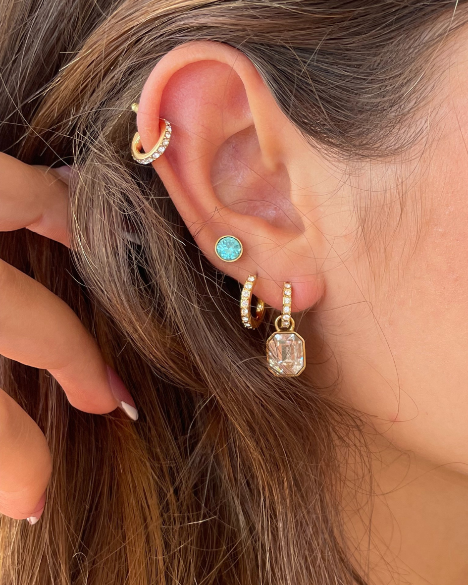 Argolla Eternity con cristal de Swarovski 14mm baño en oro-3