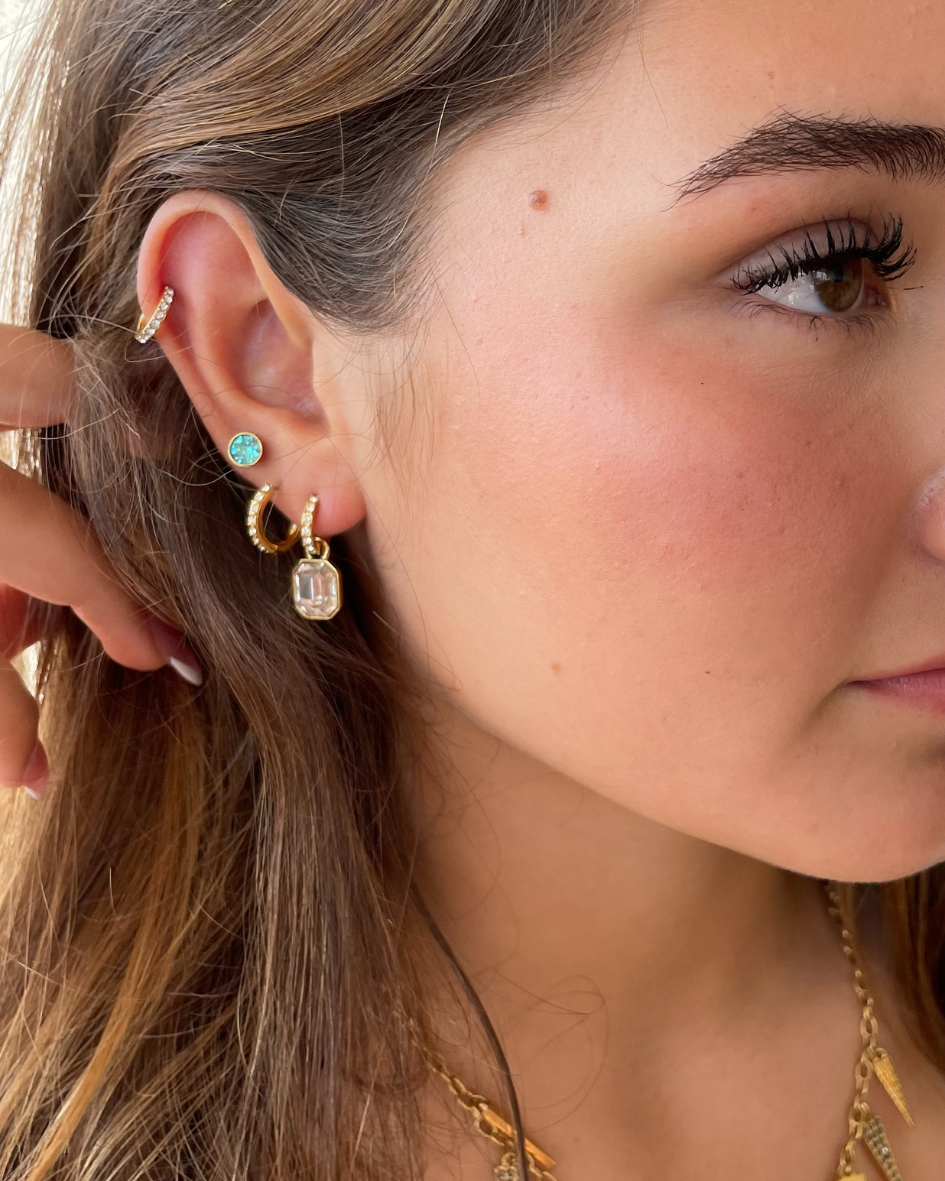 Argolla Eternity con cristal de Swarovski 14mm baño en oro-4