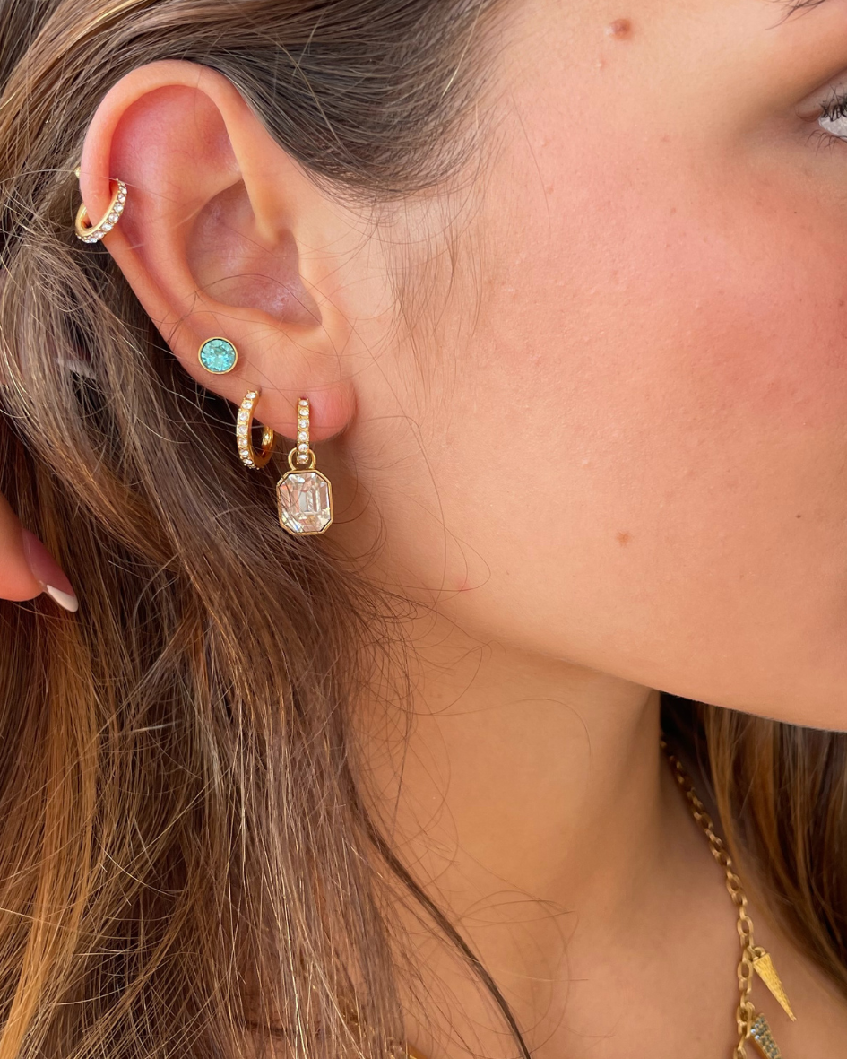 Argolla Eternity con cristal de Swarovski 14mm baño en oro-6