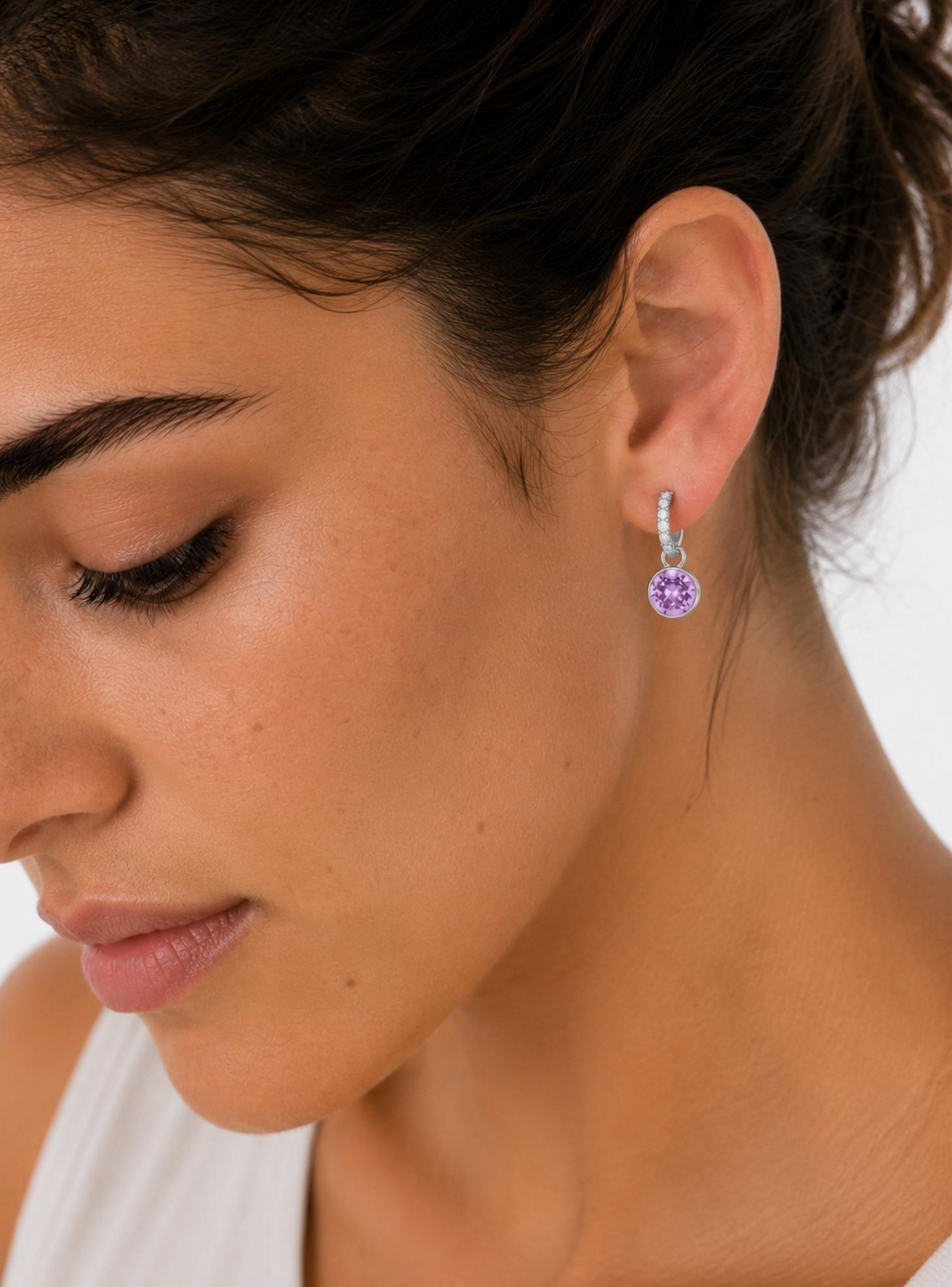 Argollas Eternity 14 mm con Charms Bella y Cristales de Austria para Mujer-0