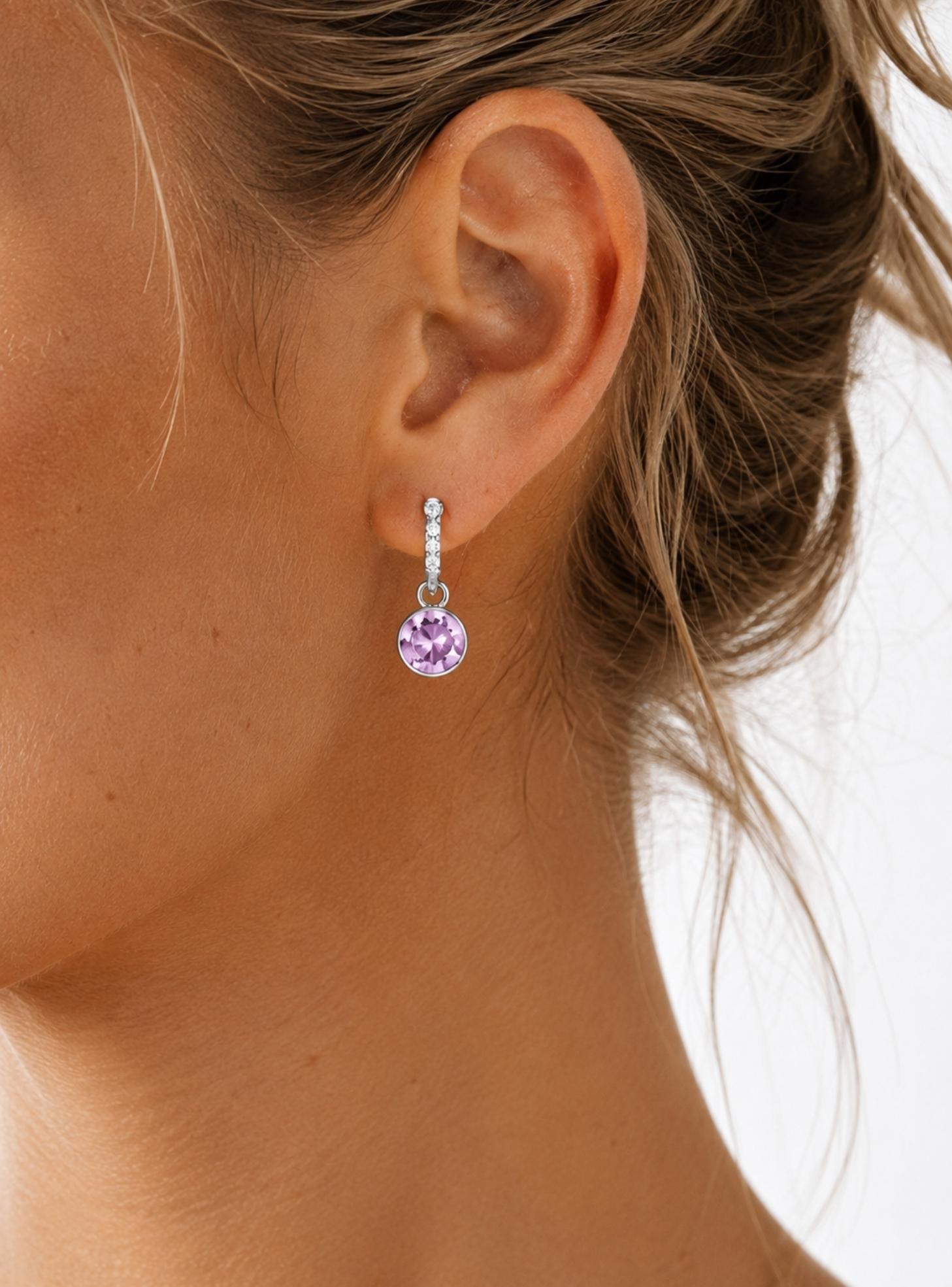 Argollas Eternity 14 mm con Charms Bella y Cristales de Austria para Mujer-1