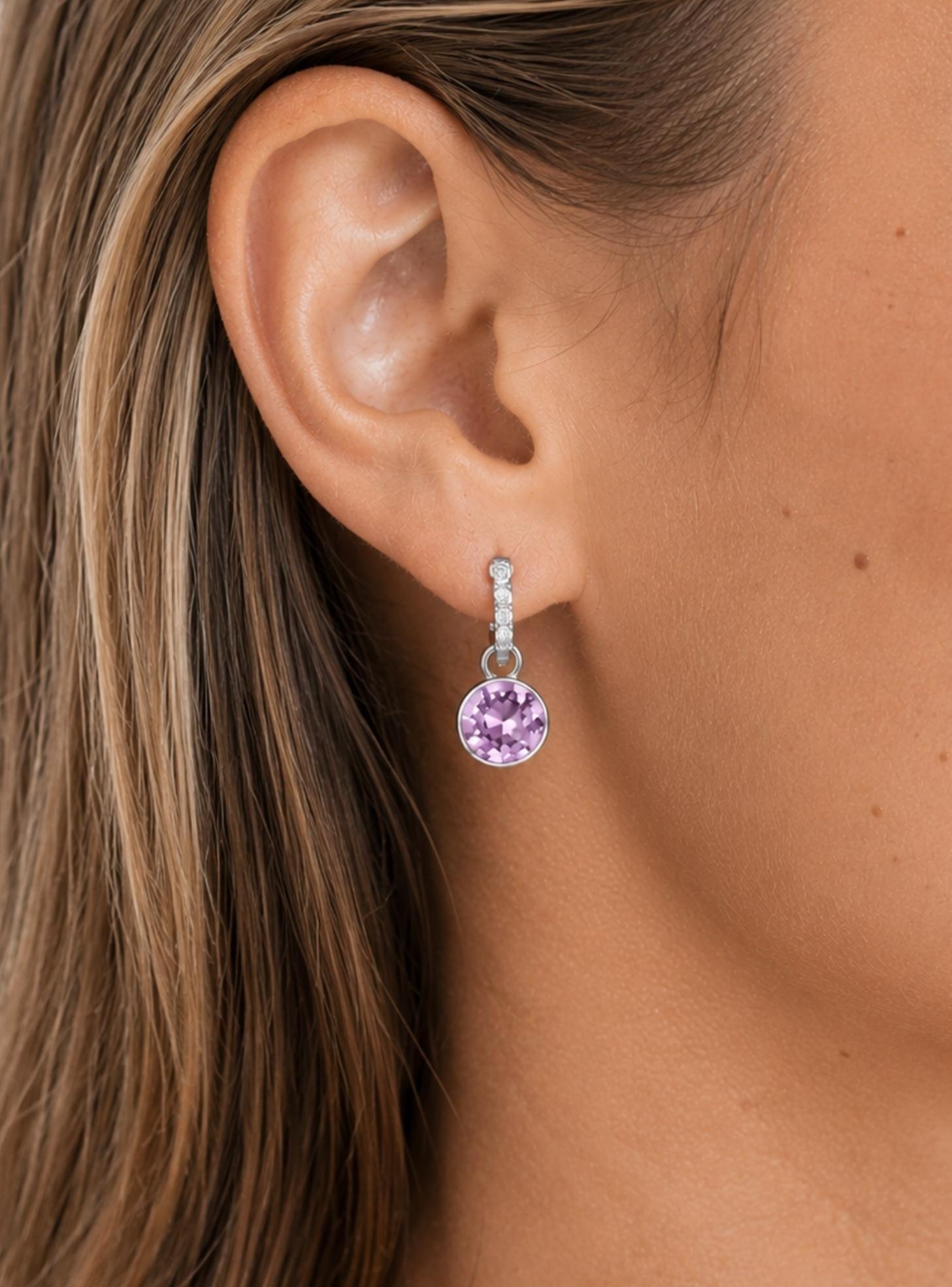 Argollas Eternity 14 mm con Charms Bella y Cristales de Austria para Mujer-2