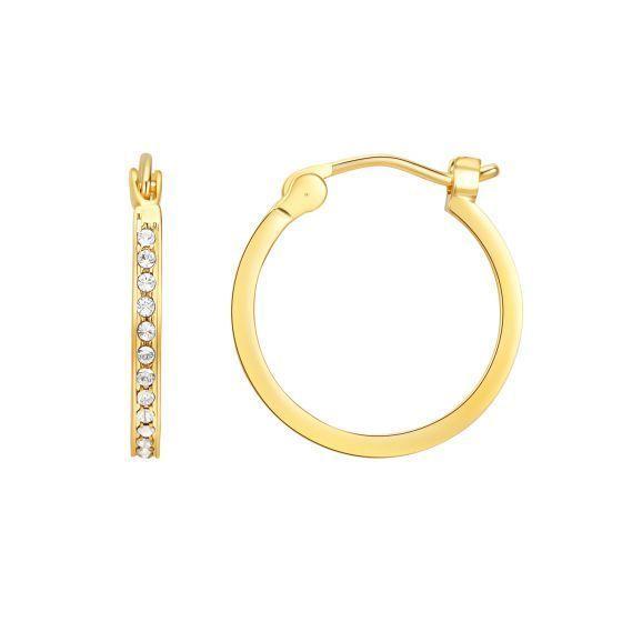 Argollas Eternity 18 mm Cristal Austria en Oro 16K-5