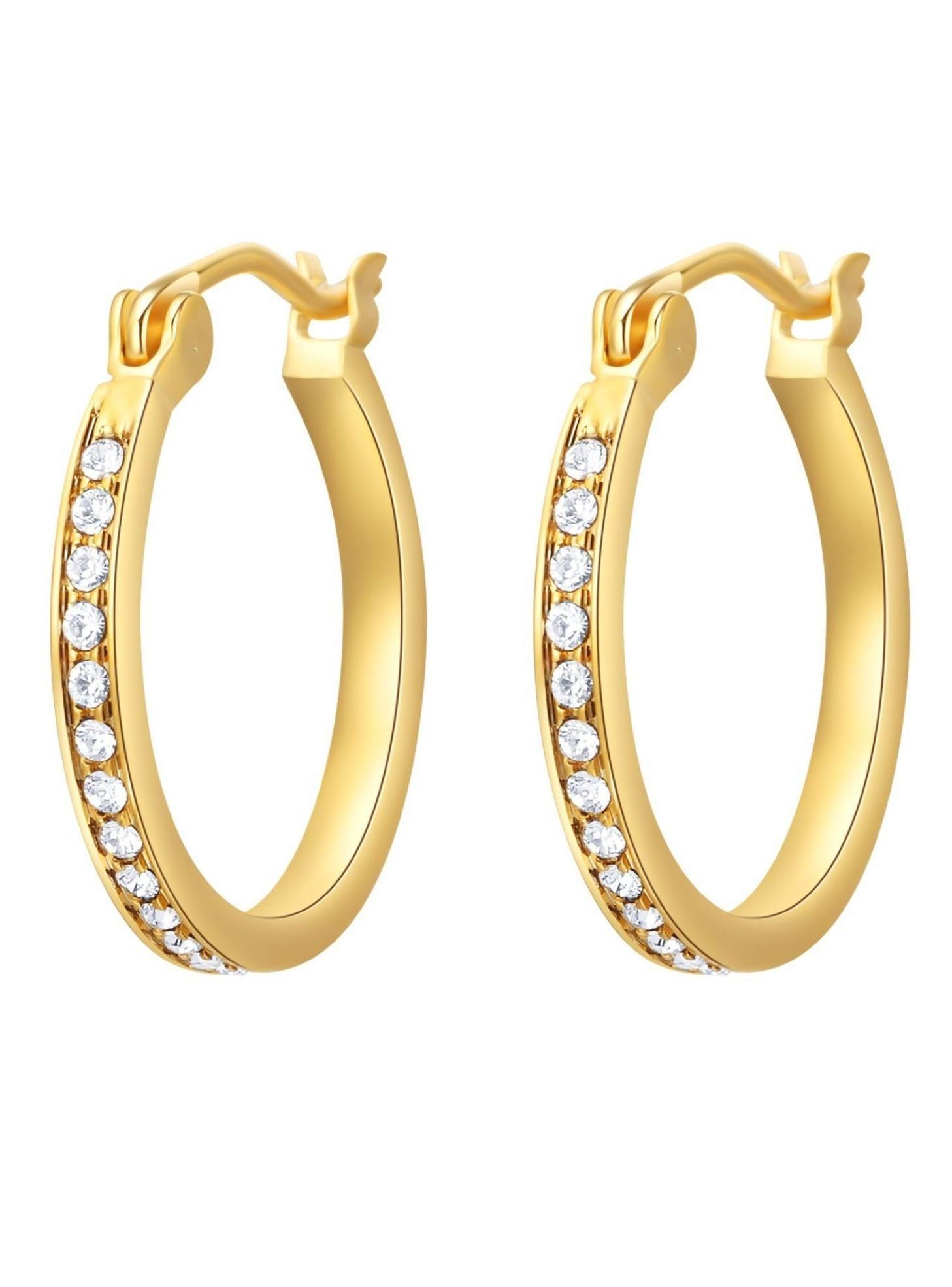 Argollas Eternity 18 mm Cristal Austria en Oro 16K-0