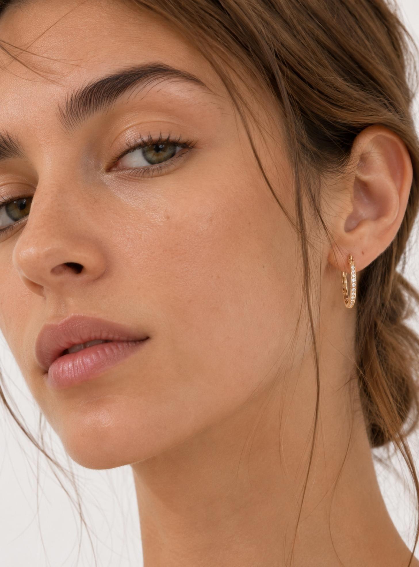 Argollas Eternity 18 mm Cristal Austria en Oro 16K-3
