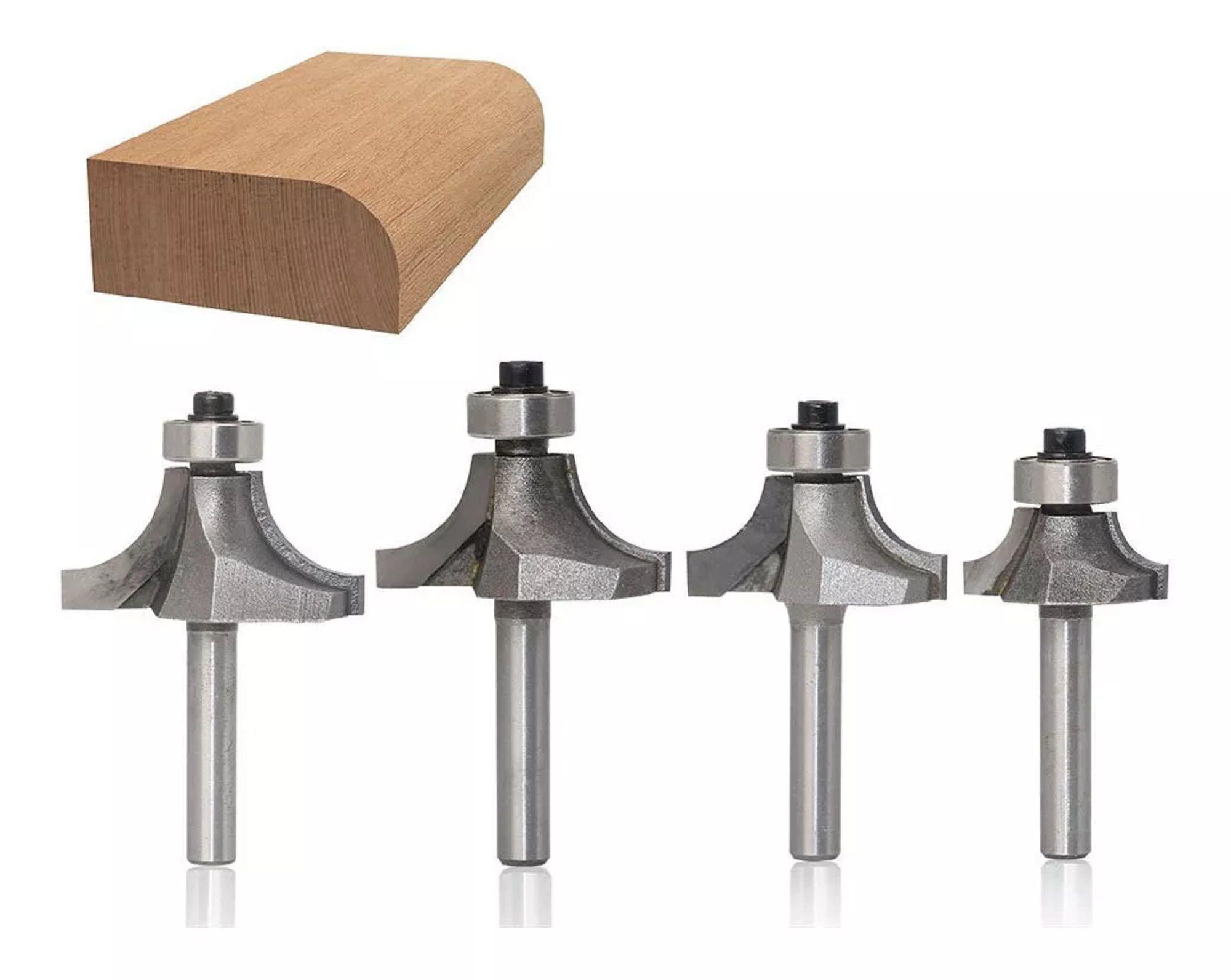 Fresa Madera Cuarto Rodon Dif Medidas Vástago 1/4 -0