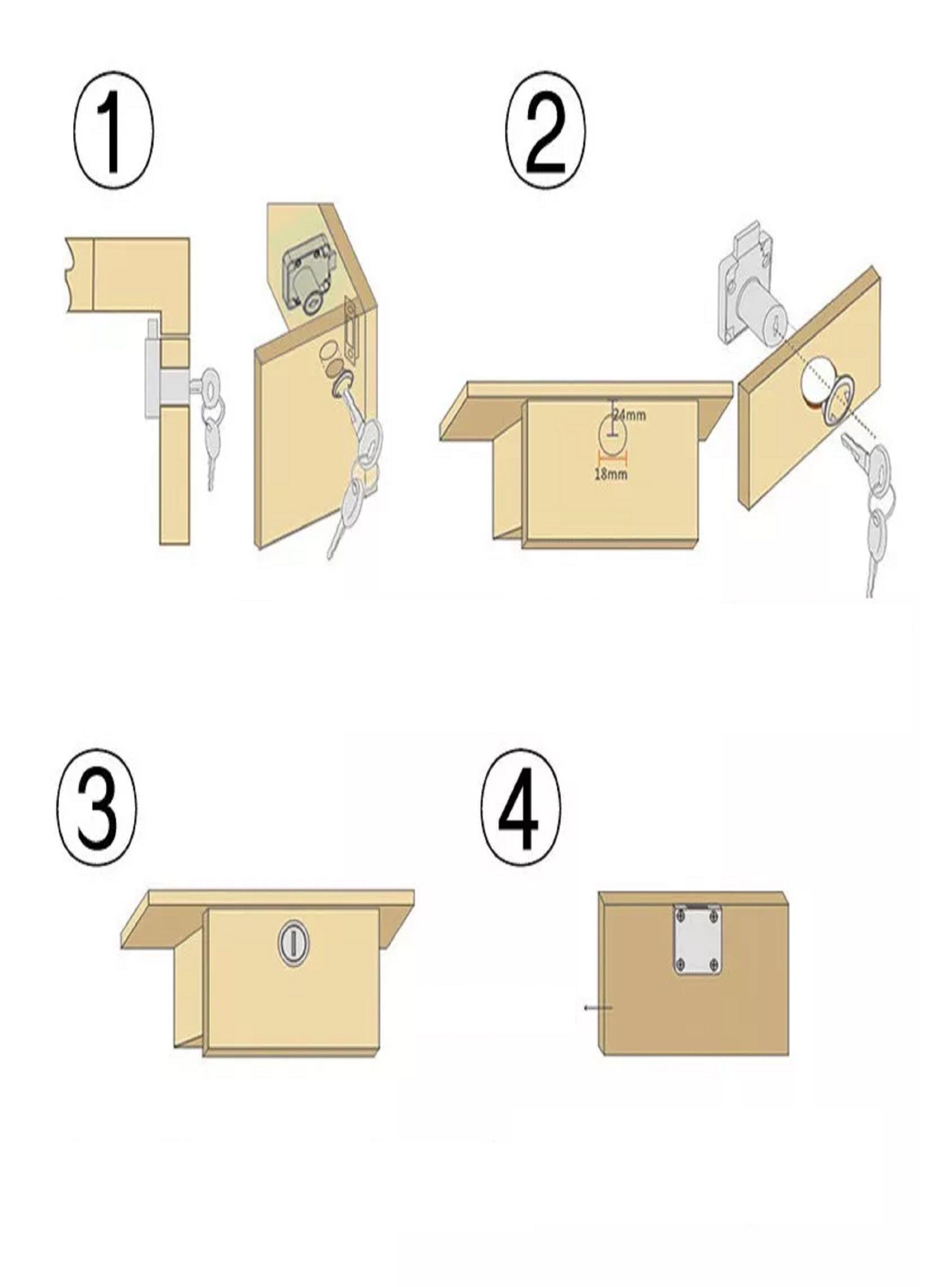Cerradura Mueble Cajón Chapa Cuadrada Cilindro 16mm 1un-3