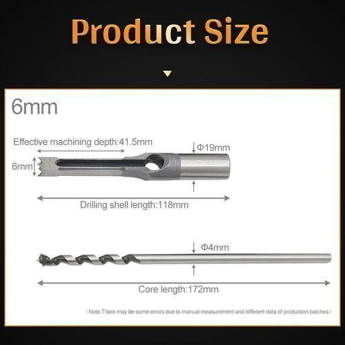 Broca Para Agujeros Cuadrados 4pcs Hss 6, 6.4, 8 Y 9.5mm-1