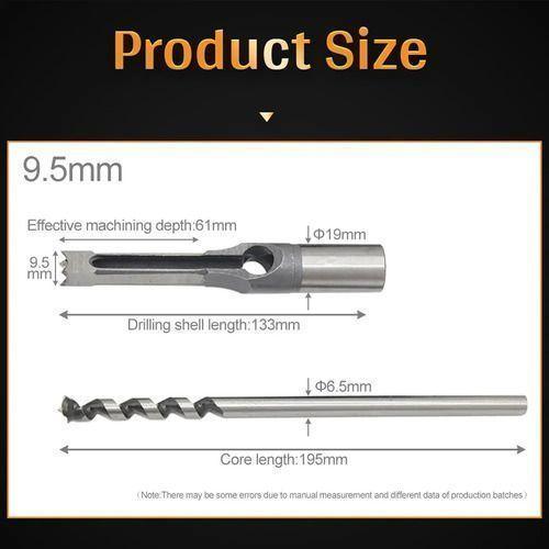 Broca Para Agujeros Cuadrados 4pcs Hss 6, 6.4, 8 Y 9.5mm-4