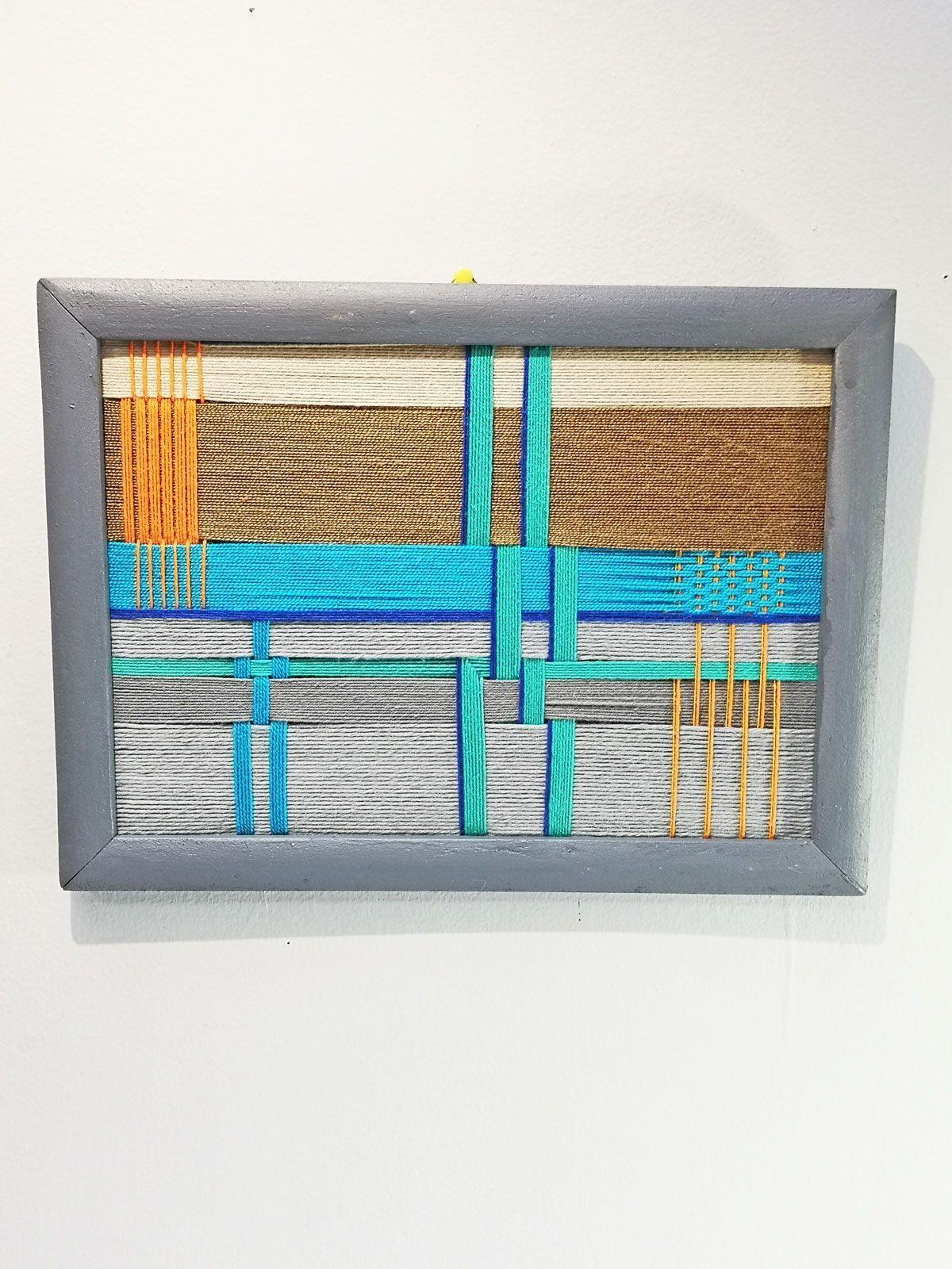 Cuadro decorativo entramado de hilos varios tonos ArtesMias-0