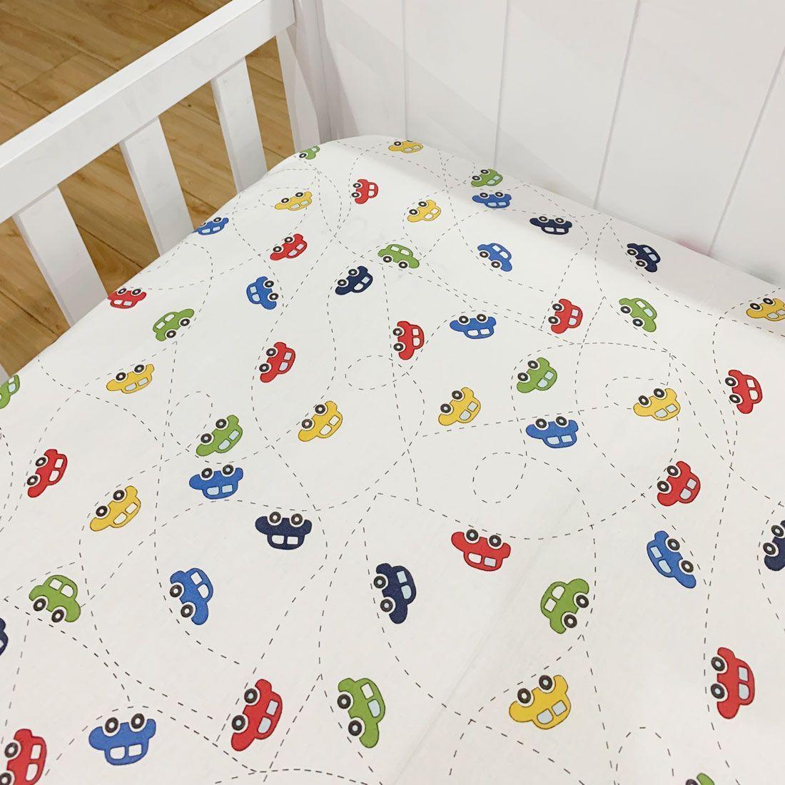 Set de sabanas Autos 100% algodón cuna cama-1