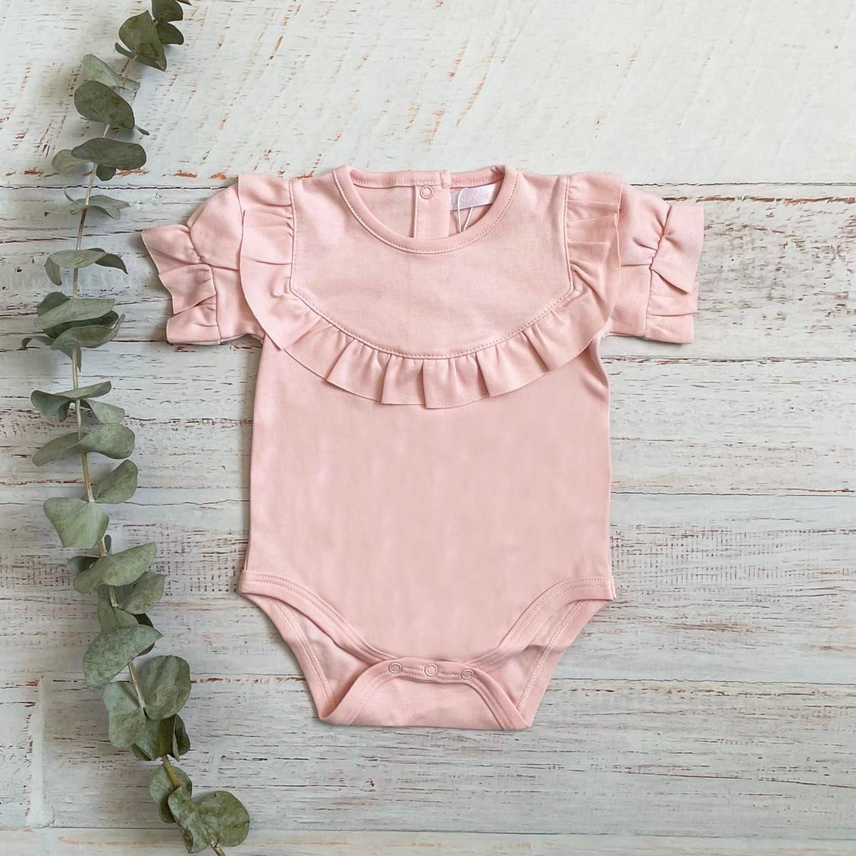 Body Bebe Niña Lucian Palo Rosa 100% Algodón Pima-1