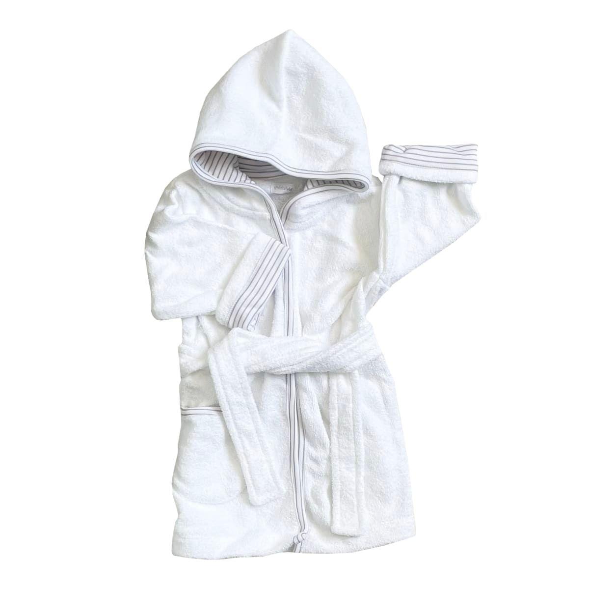 Bata de Baño Bebe Lineas Gris-3