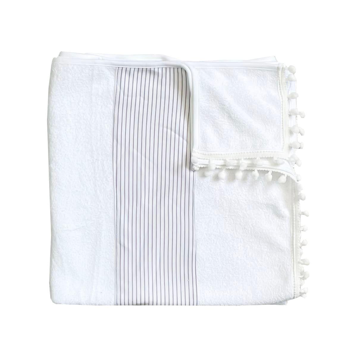 Toalla Baño Lineas Gris 100% Algodón Pima 70x140 cm-0
