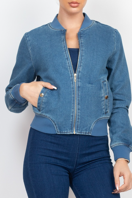 Chaqueta de Jeans con Cierre -0