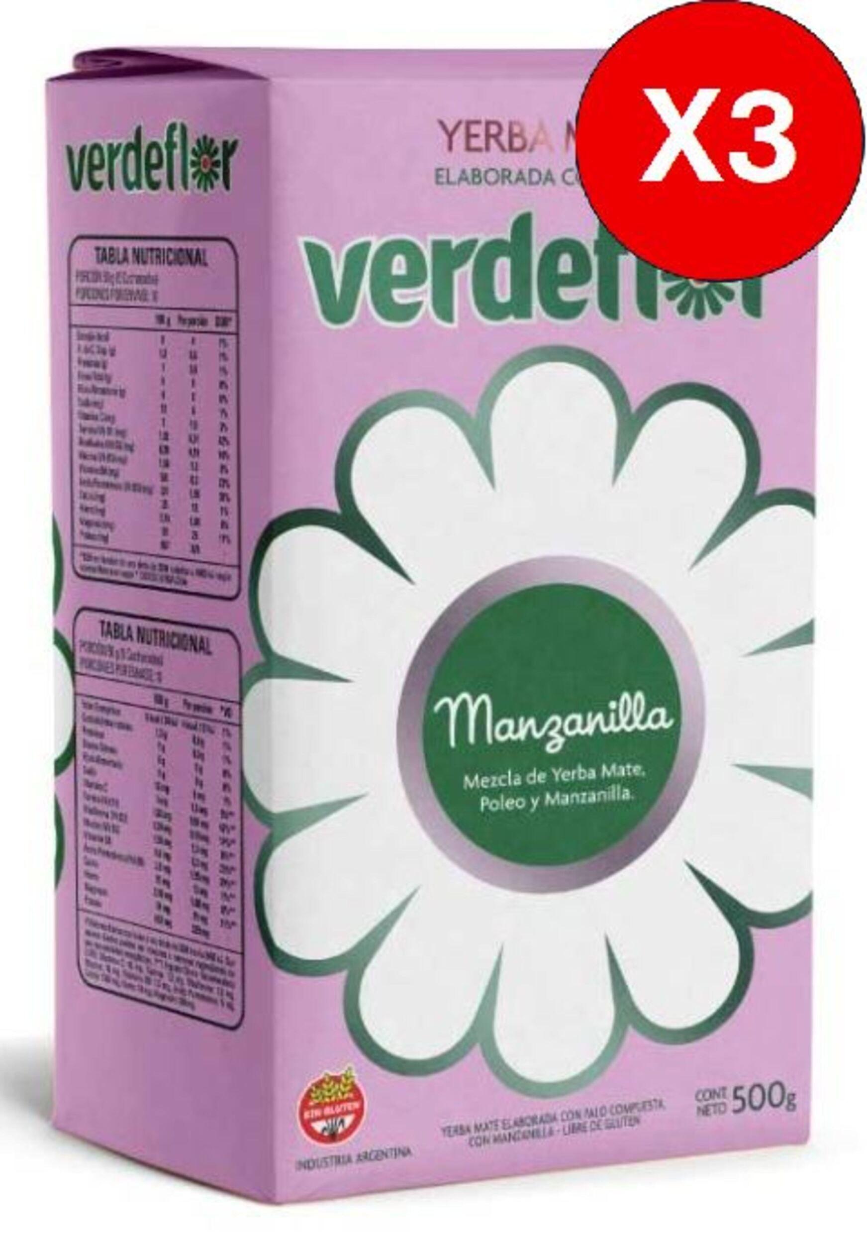 PACK 3 VERDEFLOR MANZANILLA 500G C/U-0