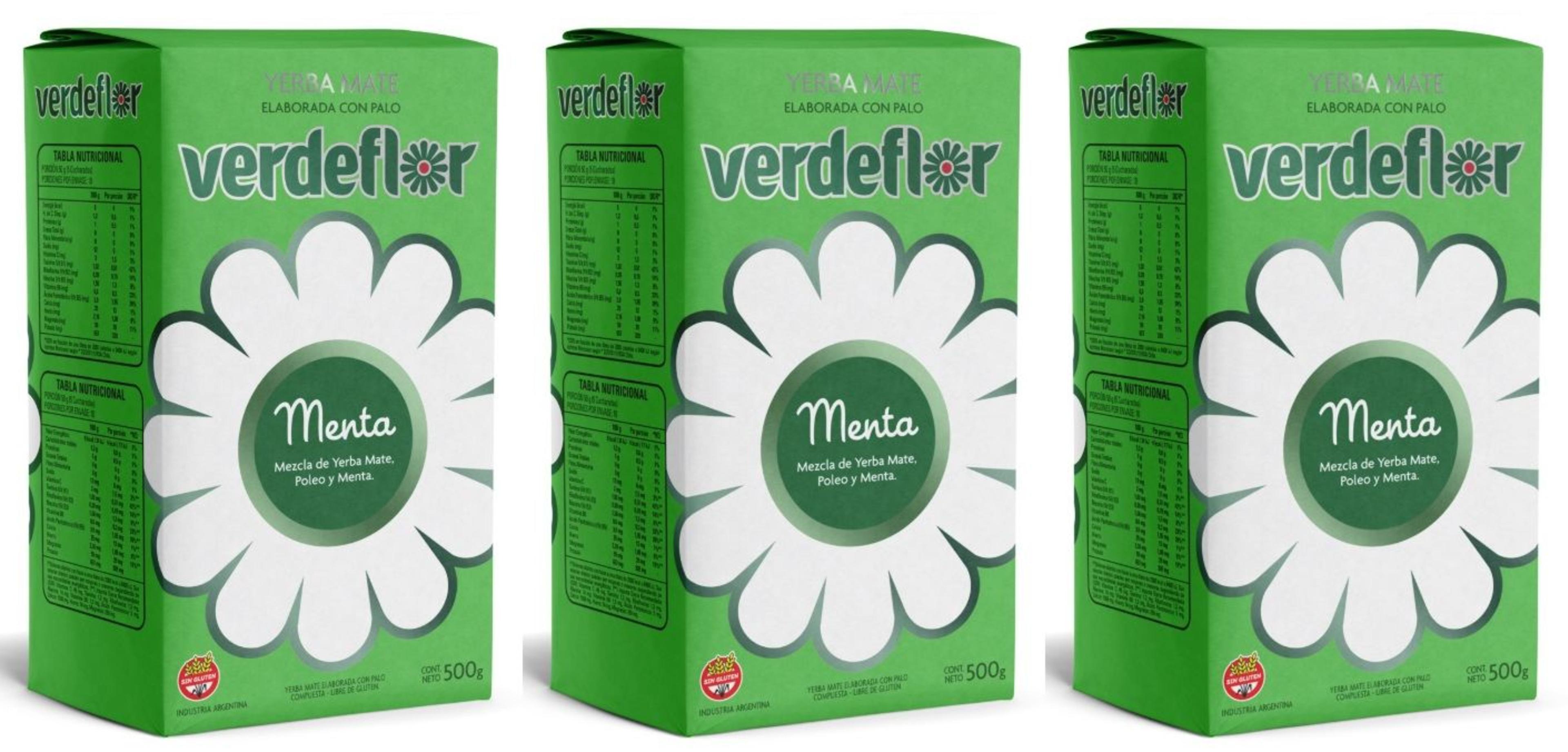 PACK 3 VERDEFLOR MENTA 500G C/U-1