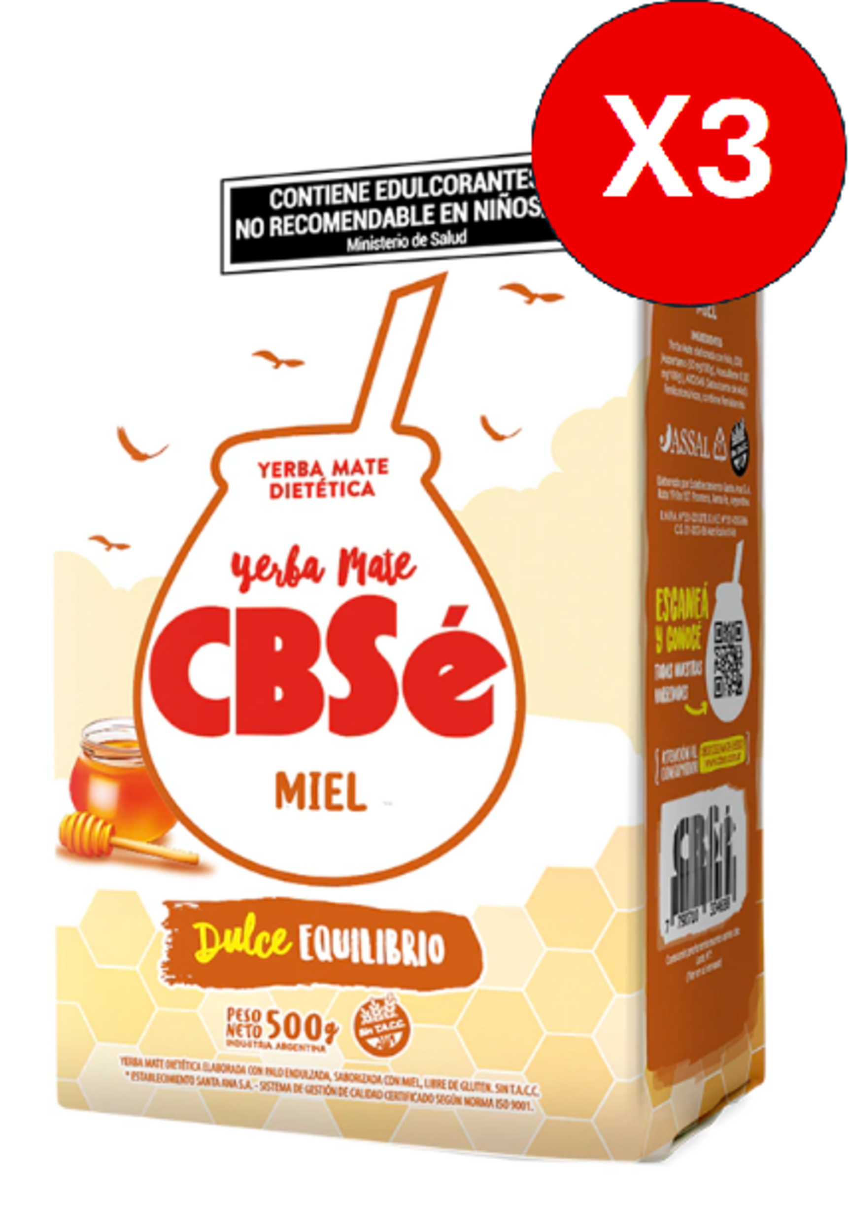 PACK 3 CBSE MIEL 500G C/U-0