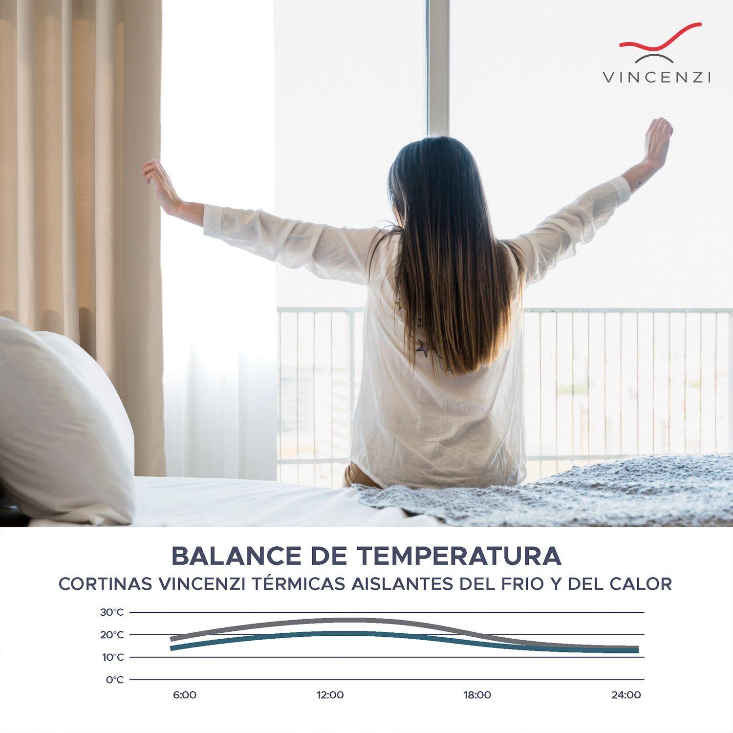 Cortina de Tela Blackout + Velo Vincenzi 140x220 Beige-R6575-3