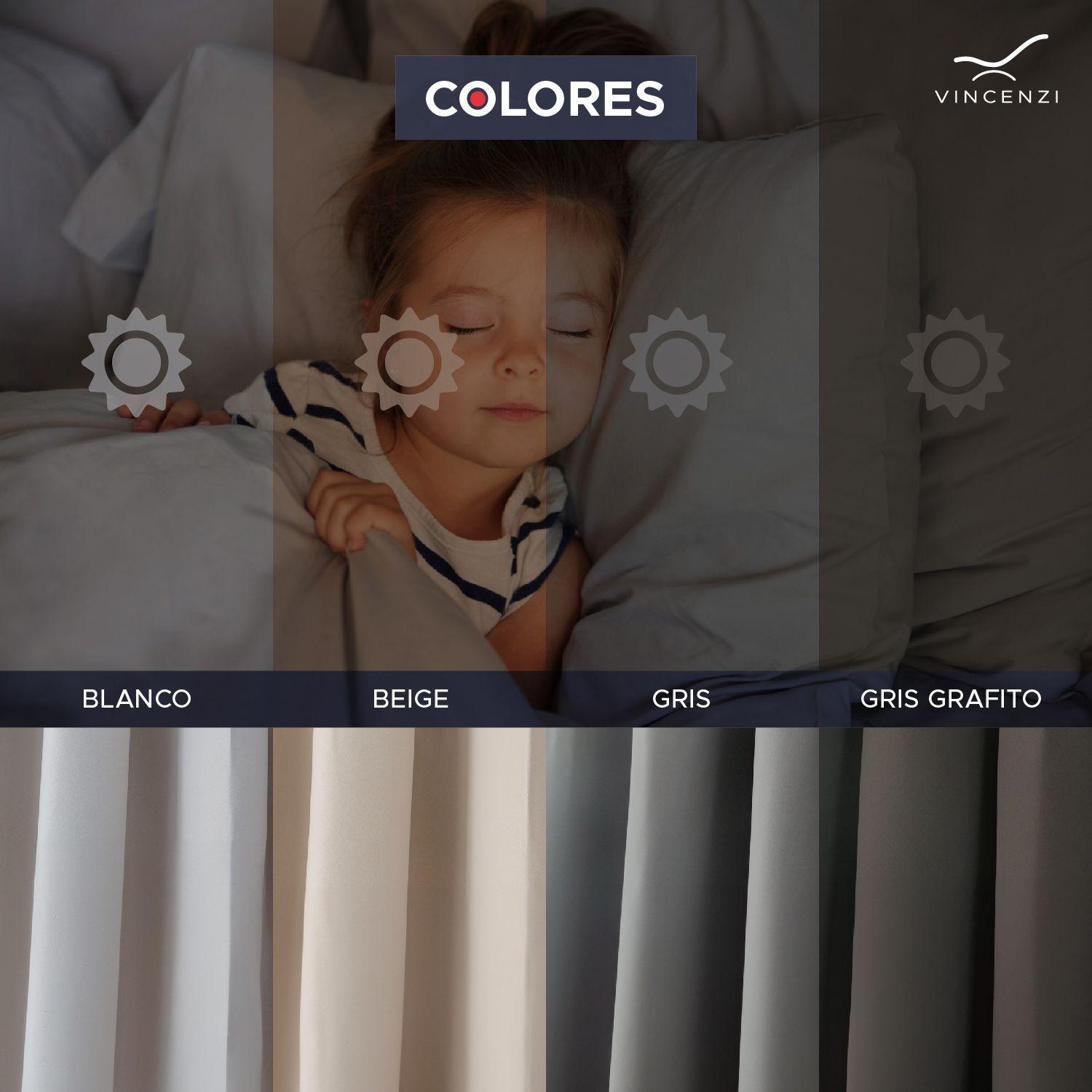 Cortina de Tela Blackout + Velo Vincenzi 140x220 Beige-R6575-4