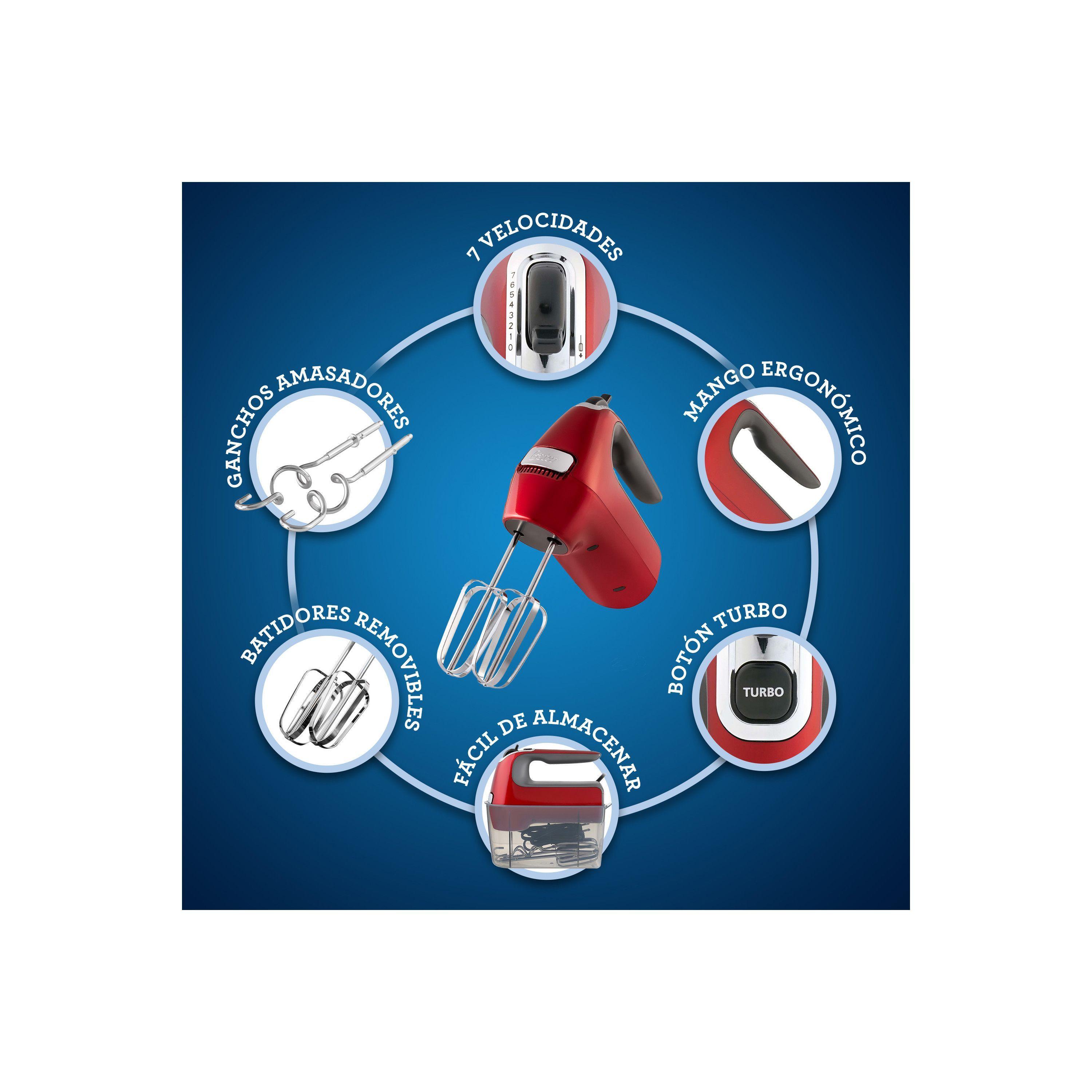 Batidora Manual Oster Roja 7 Vel 360R-4
