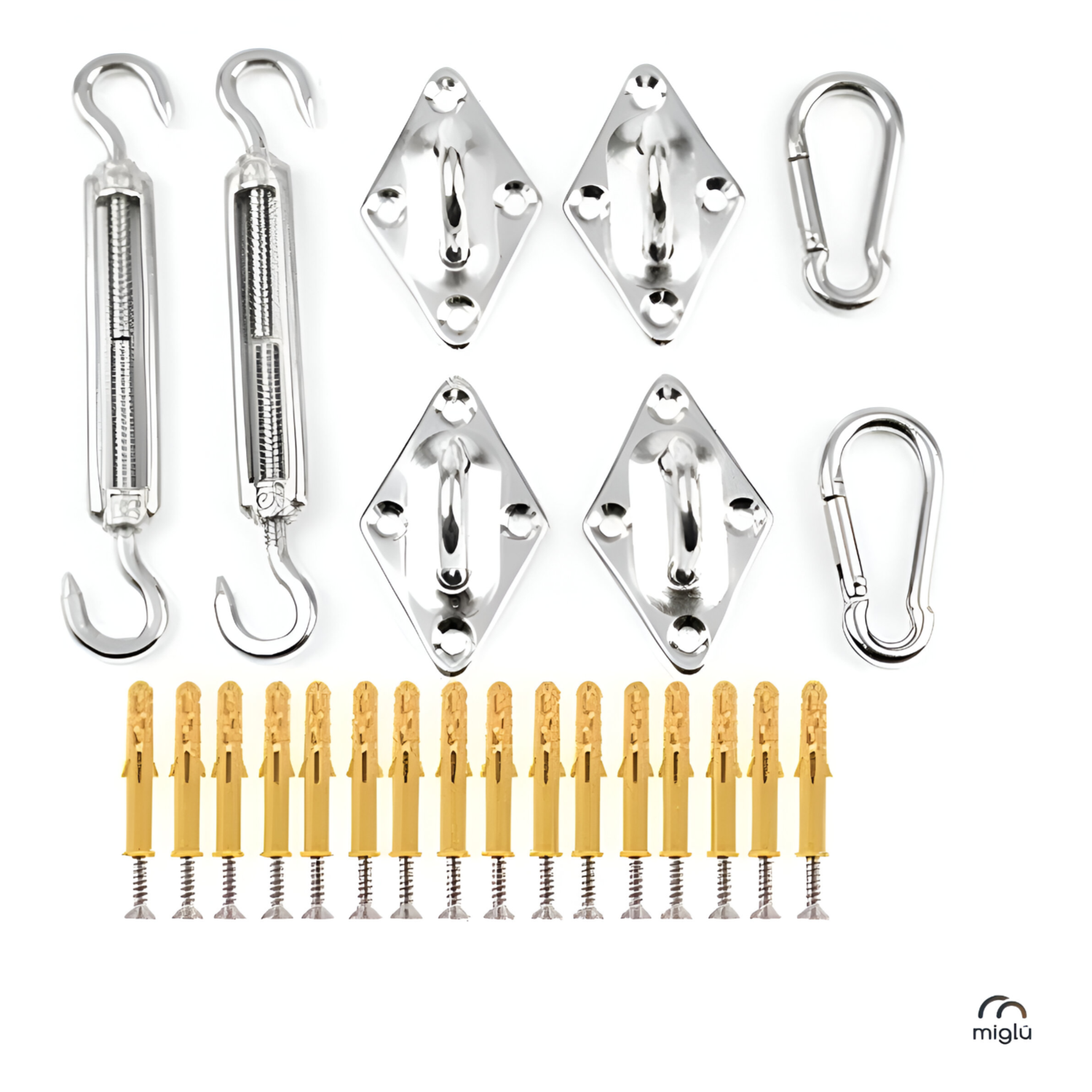 Toldo vela triangular color kaki + kit de instalación-R6125-1