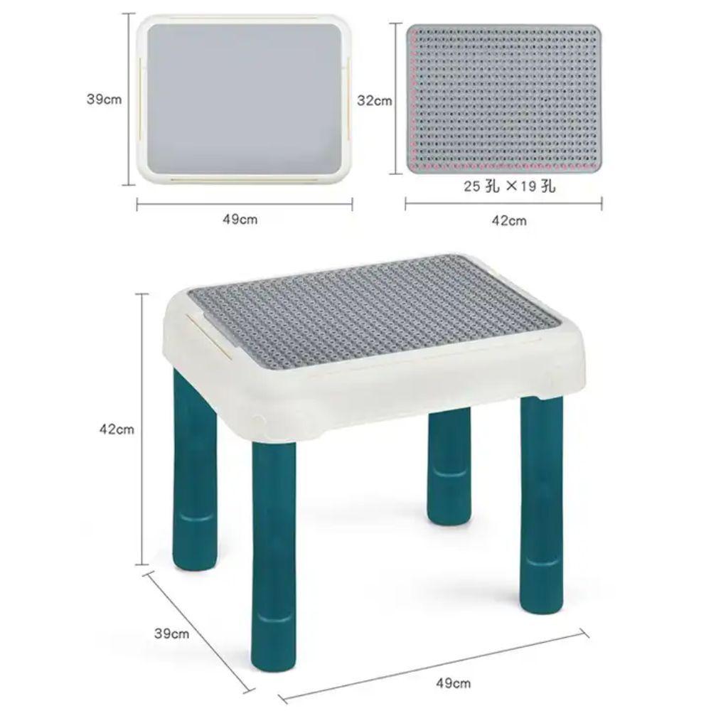 Mesa de Juegos Didáctica Construcción Bloques Legos y Silla-2