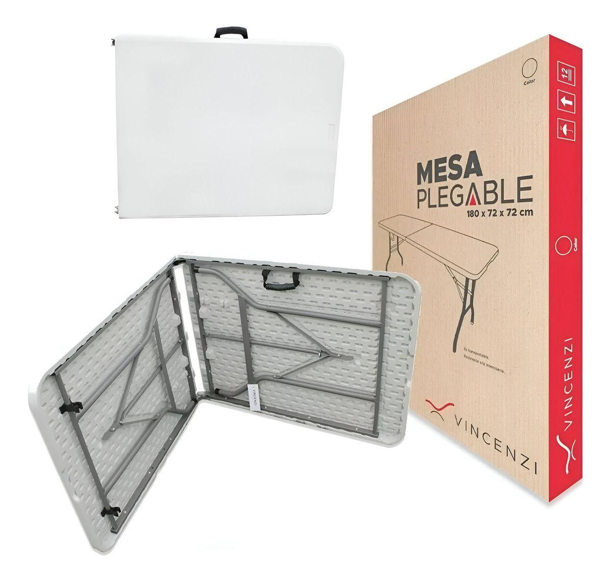 Mesa Plegable Tipo Maleta Blanca-R1001-5